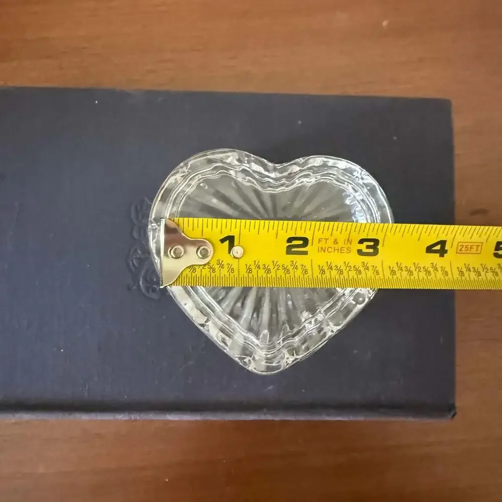 Vintage Zaječar Crystal Heart Shaped Trinket Jewelry Box
